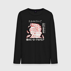 Лонгслив хлопковый мужской Моя геройская академия Ястреб, цвет: черный