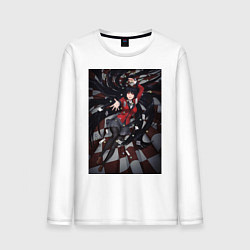 Лонгслив хлопковый мужской Kakegurui Yumeko Jabami art, цвет: белый