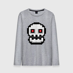 Лонгслив хлопковый мужской Skull Geometry Dash, цвет: меланж