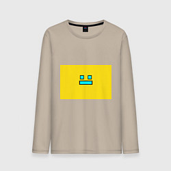 Лонгслив хлопковый мужской Geometry Dash: Smile, цвет: миндальный