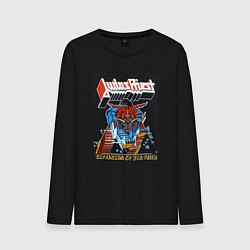 Лонгслив хлопковый мужской Judas Priest FIGHT, цвет: черный