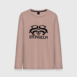 Лонгслив хлопковый мужской Stone sour, цвет: пыльно-розовый