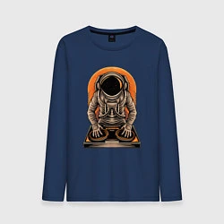 Лонгслив хлопковый мужской Космонавт диджей - cosmo DJ, цвет: тёмно-синий