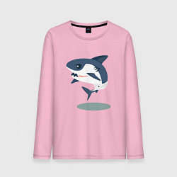 Лонгслив хлопковый мужской Акуленок цвета светло-розовый — фото 1