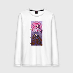 Лонгслив хлопковый мужской Bakemonogatari, цвет: белый