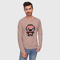 Лонгслив хлопковый мужской Pixel isaac, цвет: пыльно-розовый — фото 2