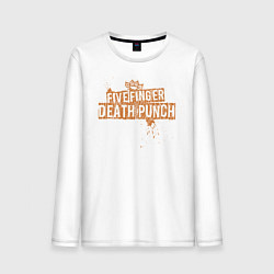 Лонгслив хлопковый мужской Five Finger Death Punch Skull, цвет: белый