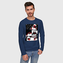 Лонгслив хлопковый мужской Токийский Гуль, цвет: тёмно-синий — фото 2