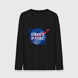 Лонгслив хлопковый мужской Без паники, цвет: черный