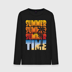 Лонгслив хлопковый мужской SUMMER TIME, цвет: черный