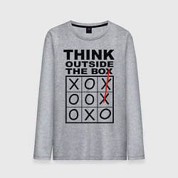 Лонгслив хлопковый мужской THINK OUTSIDE THE BOX, цвет: меланж