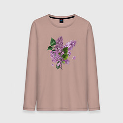 Мужской лонгслив СИРЕНЬ АКВАРЕЛЬЮ