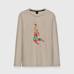 Лонгслив хлопковый мужской Basketball Player, цвет: миндальный