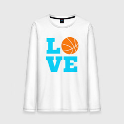 Лонгслив хлопковый мужской Love basketball, цвет: белый