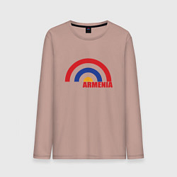 Лонгслив хлопковый мужской Армения Armenia, цвет: пыльно-розовый
