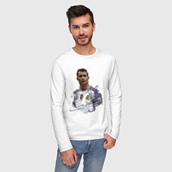 Лонгслив хлопковый мужской Cristiano Ronaldo Manchester United Portugal, цвет: белый — фото 2