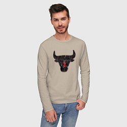 Лонгслив хлопковый мужской Bulls - Jordan, цвет: миндальный — фото 2