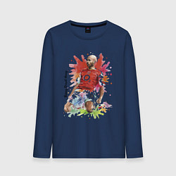 Лонгслив хлопковый мужской Thierry Daniel Henry, цвет: тёмно-синий