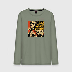 Лонгслив хлопковый мужской Карты, деньги, два ствола Фильм Гая Ричи, цвет: авокадо
