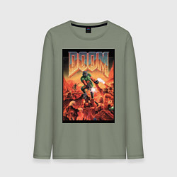 Лонгслив хлопковый мужской DOOM игра, цвет: авокадо