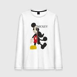 Лонгслив хлопковый мужской Mickey силуэт, цвет: белый