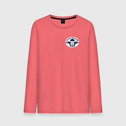 Лонгслив хлопковый мужской ВДВ Служу России, цвет: коралловый