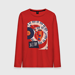 Лонгслив хлопковый мужской Джаз, цвет: красный