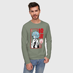 Лонгслив хлопковый мужской Рей Аянами EVA-00, цвет: авокадо — фото 2