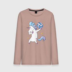Лонгслив хлопковый мужской Unicorn Volleyball, цвет: пыльно-розовый