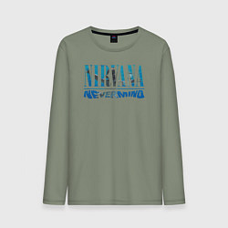 Лонгслив хлопковый мужской Nirvana Нирвана Рок Rock, цвет: авокадо