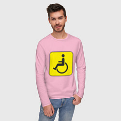 Лонгслив хлопковый мужской Знак Инвалид цвета светло-розовый — фото 2