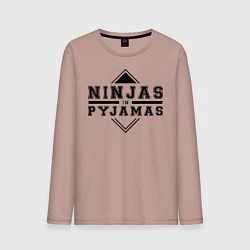 Лонгслив хлопковый мужской Ninjas In Pyjamas, цвет: пыльно-розовый