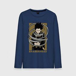 Лонгслив хлопковый мужской Аизава сенсей, цвет: тёмно-синий