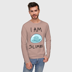 Лонгслив хлопковый мужской I AM SLIME, цвет: пыльно-розовый — фото 2