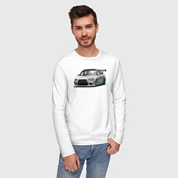 Лонгслив хлопковый мужской Автомобиль Митсубиши, цвет: белый — фото 2