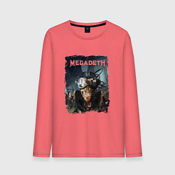 Лонгслив хлопковый мужской Megadeth Poster Z, цвет: коралловый