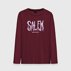 Лонгслив хлопковый мужской Salem Massachusetts, цвет: меланж-бордовый