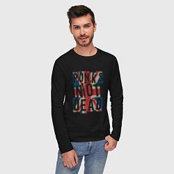 Лонгслив хлопковый мужской Punks not dead, цвет: черный — фото 2