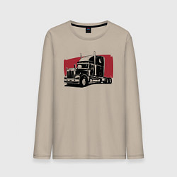 Лонгслив хлопковый мужской Truck red, цвет: миндальный