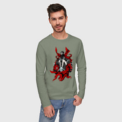 Лонгслив хлопковый мужской Spawn Эл Симмонс, цвет: авокадо — фото 2
