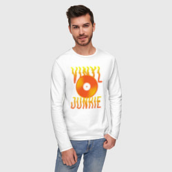 Лонгслив хлопковый мужской Vinyl Junkie, цвет: белый — фото 2