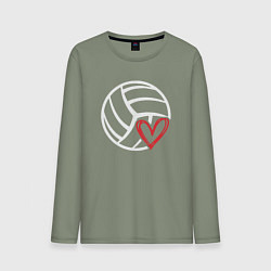 Лонгслив хлопковый мужской Love Volleyball, цвет: авокадо