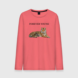 Лонгслив хлопковый мужской Forever young, цвет: коралловый