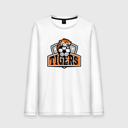 Лонгслив хлопковый мужской Football Tigers, цвет: белый