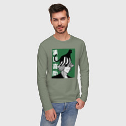Лонгслив хлопковый мужской Учёный Урахара, цвет: авокадо — фото 2