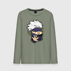 Лонгслив хлопковый мужской Сатору Годжо Магическая битва, цвет: авокадо