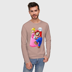 Лонгслив хлопковый мужской Mario Princess, цвет: пыльно-розовый — фото 2