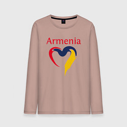 Лонгслив хлопковый мужской Armenia Heart, цвет: пыльно-розовый