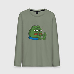 Лонгслив хлопковый мужской Pepe love пепе лов, цвет: авокадо