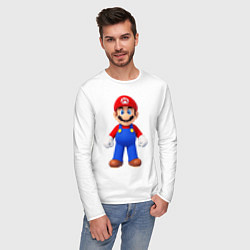Лонгслив хлопковый мужской Mario, цвет: белый — фото 2